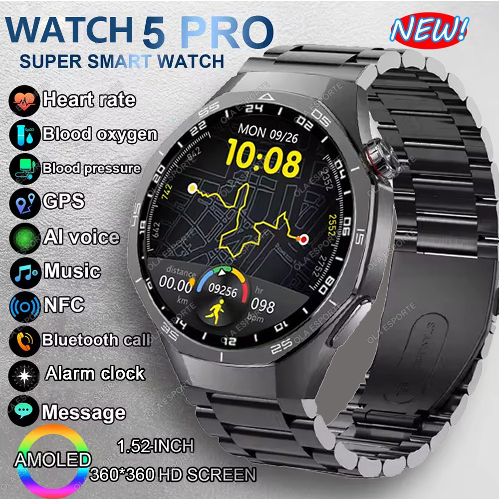 Smartwatch Custom - 뉴 워치 5 프로 스마트워치 1.53인치
