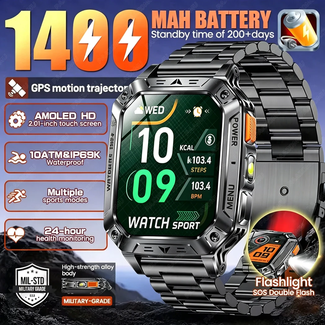 2026년 신형 내장 1400mAh 초대형 배터리 남성 - Smartwatch Custom 리뷰 및 가격