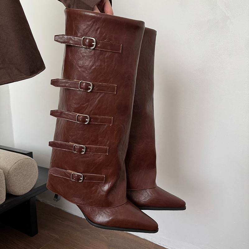 여성용 신상 가을/겨울 뾰족코 부츠, 패셔너블한 PU  - Leather Classic Strap 리뷰 및 가격