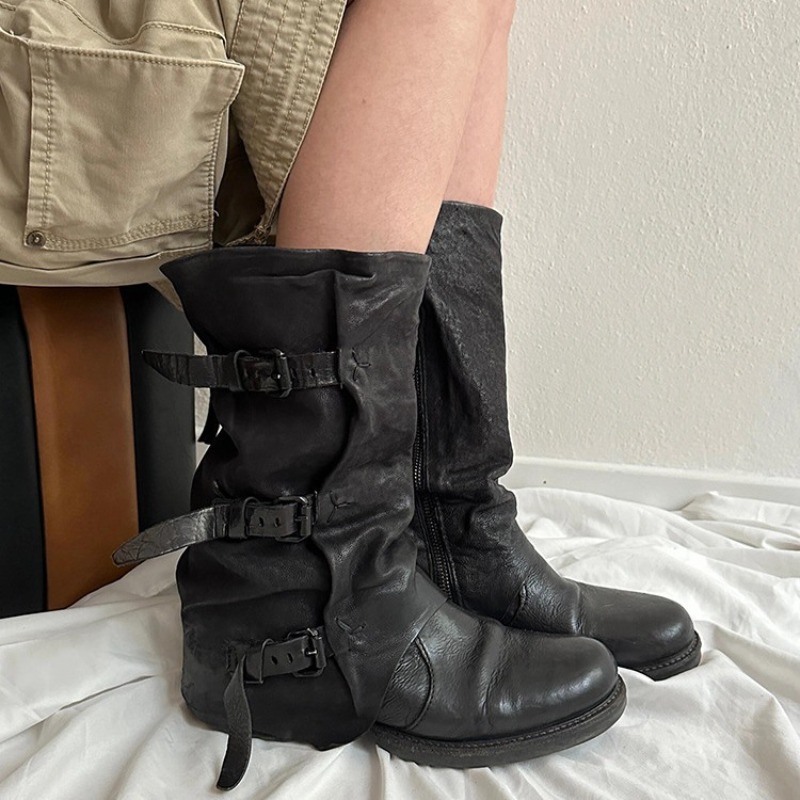 클래식 여성 신발 레트로 럭셔리 정품 가죽 나이트 부츠 - Leather Classic Strap 리뷰 및 가격